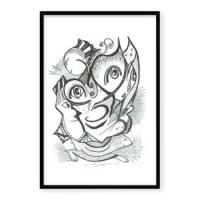 "Smiley" Available as an unframed Limited Edition Print of 150 in three different sizes.
